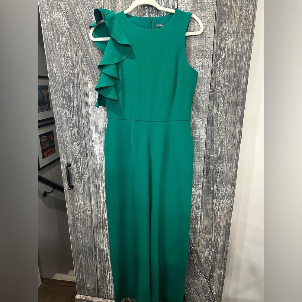 Julia Jordan Teal Ruffle Sleeve Jumpsuit
